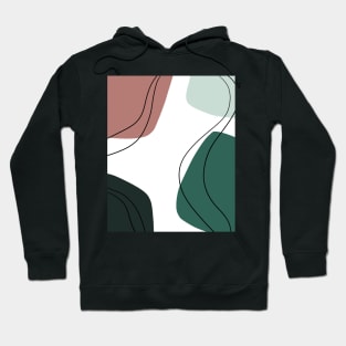 Green, White and Red Geometric Art Shapes and Lines Hoodie